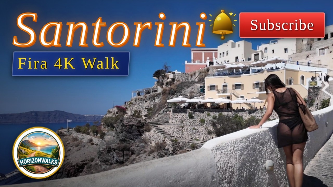 Santorini - Fira - 4k Walking tour