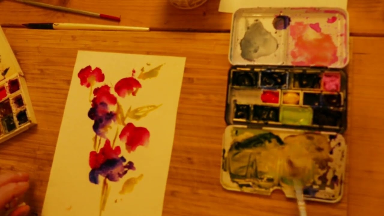 Contemporary Abstract Flower on Canvas Paper. Creative Clip Collection.