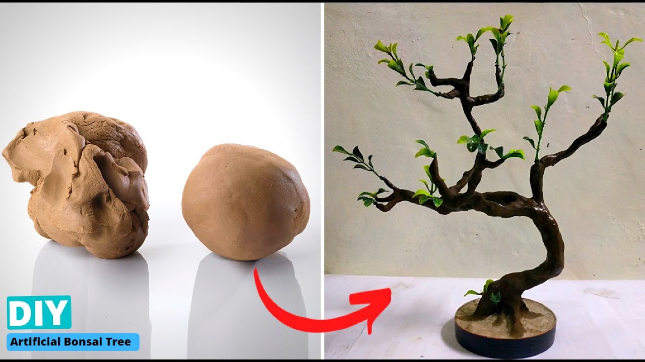 HOW TO MAKE A DIY ARTIFICIAL BONSAI TREE // GOLD GRASS Tip. 4