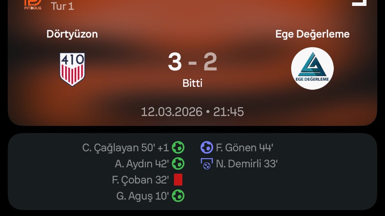 D&Ouml;RTY&Uuml;ZON - EGE DEĞERLEME  | 2025-2026 KAPANIŞ SEZONU 1. HAFTA