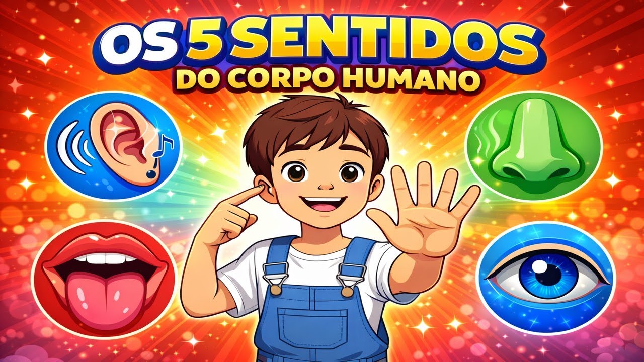 OS CINCO SENTIDOS DO CORPO HUMANO 👀👂👃👅✋ | DESENHO ANIMADO EDUCATIVO
