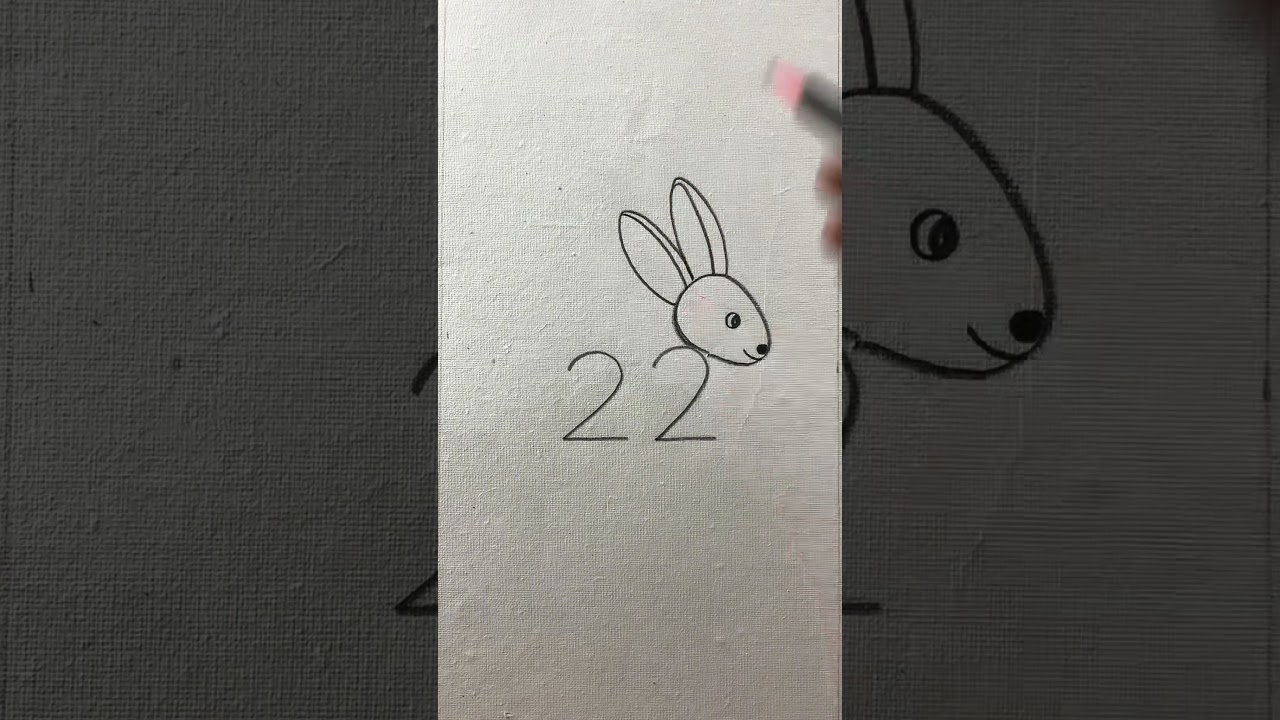 How to draw a rabbit with pencil ASMR