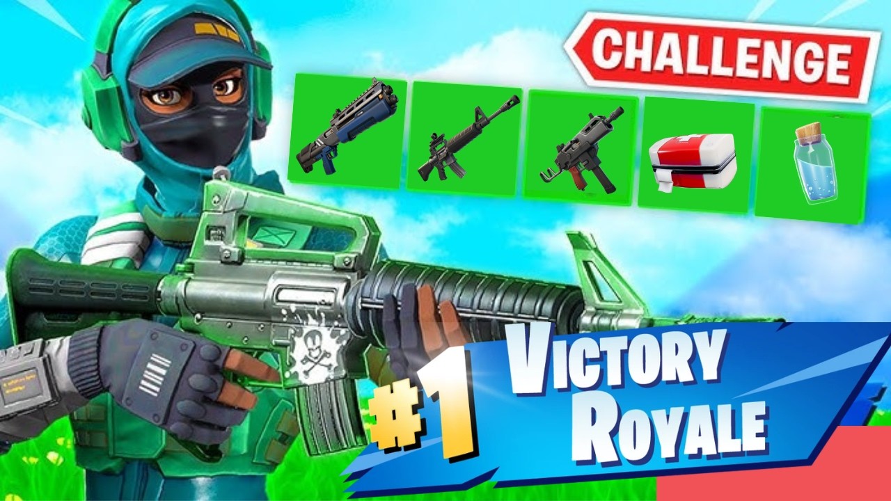 I Tried Winning Fortnite Using ONLY Green Items…