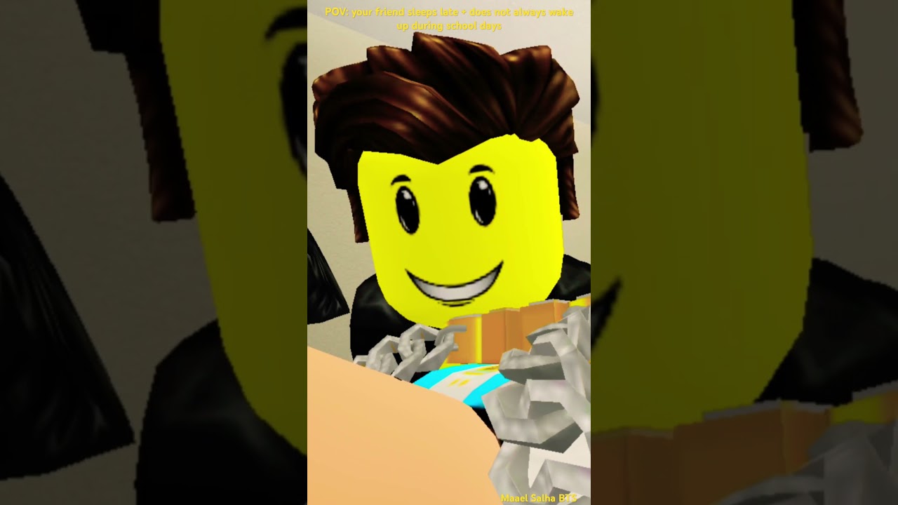 POV: your friend sleeps late + does not always wake up during school days | #roblox #shorts #memes