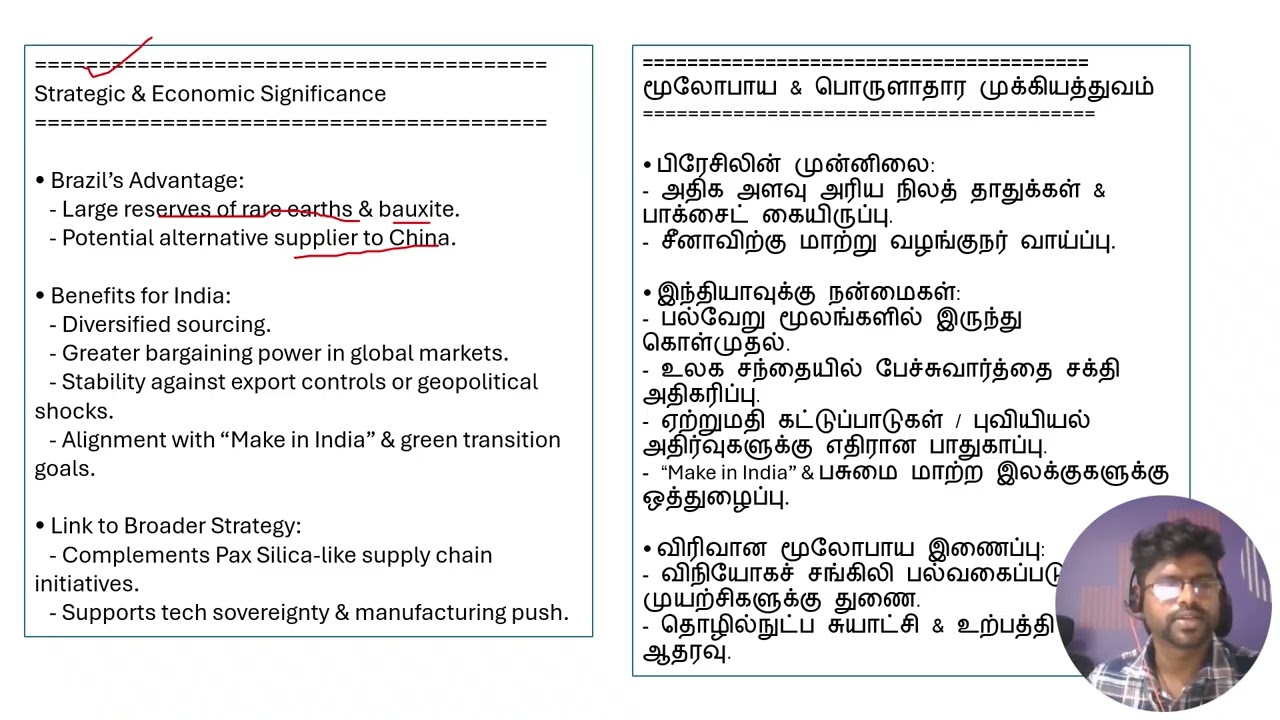 India&ndash;Brazil Rare Earth MoU | Critical Minerals Strategy | TNPSC & UPSC Analysis