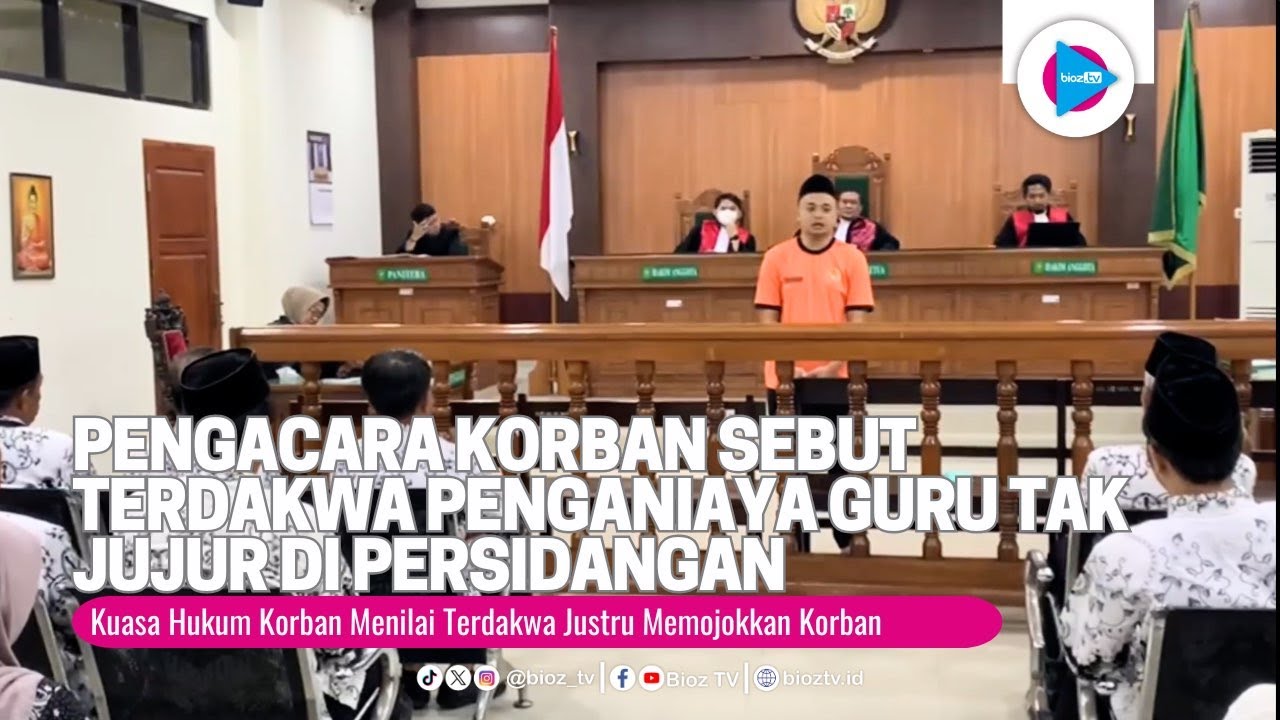 Pengacara Korban Sebut Terdakwa Penganiaya Guru Trenggalek Tak Jujur di Persidangan - bioztv.id