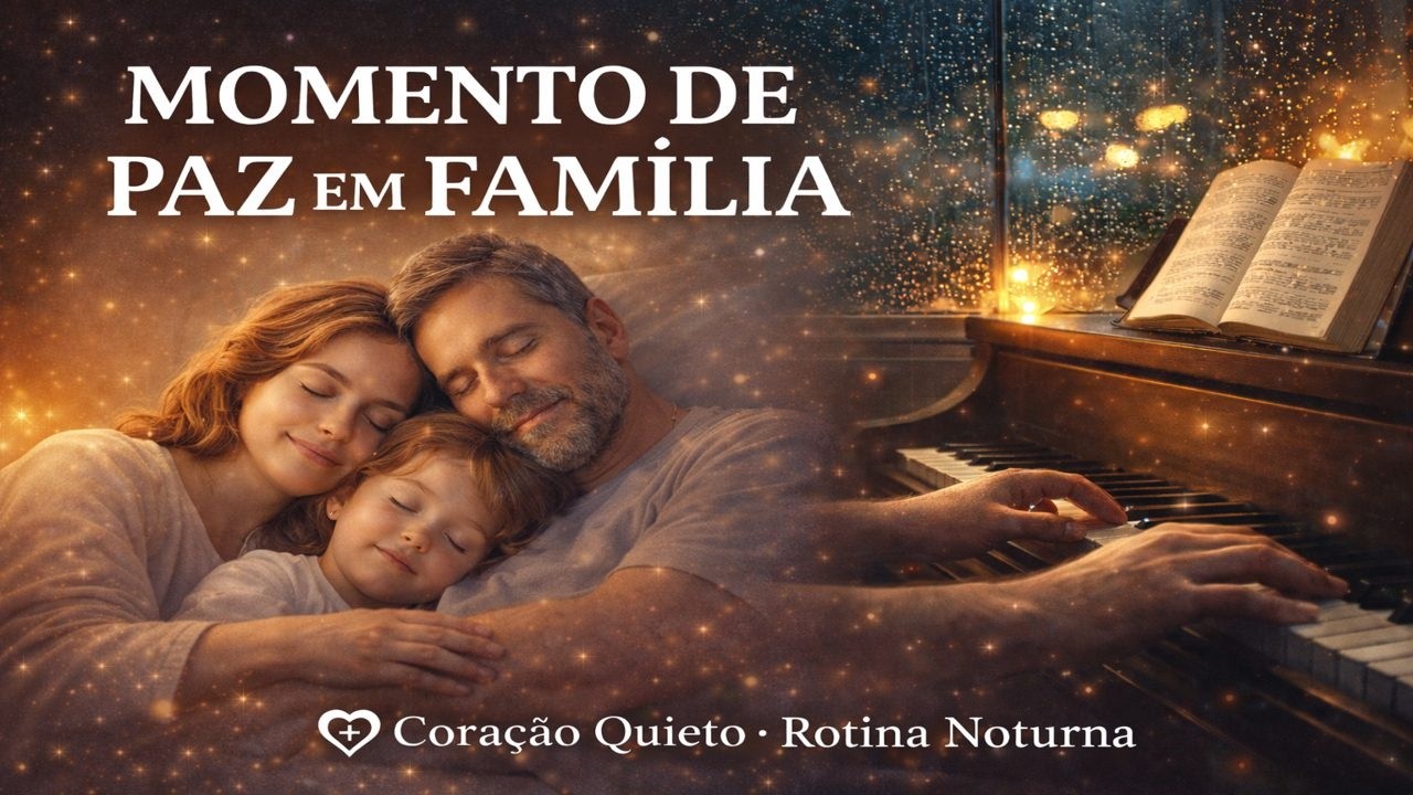 Canção de Ninar para Família Cristã | Oração da Noite com Piano e Chuva Suave