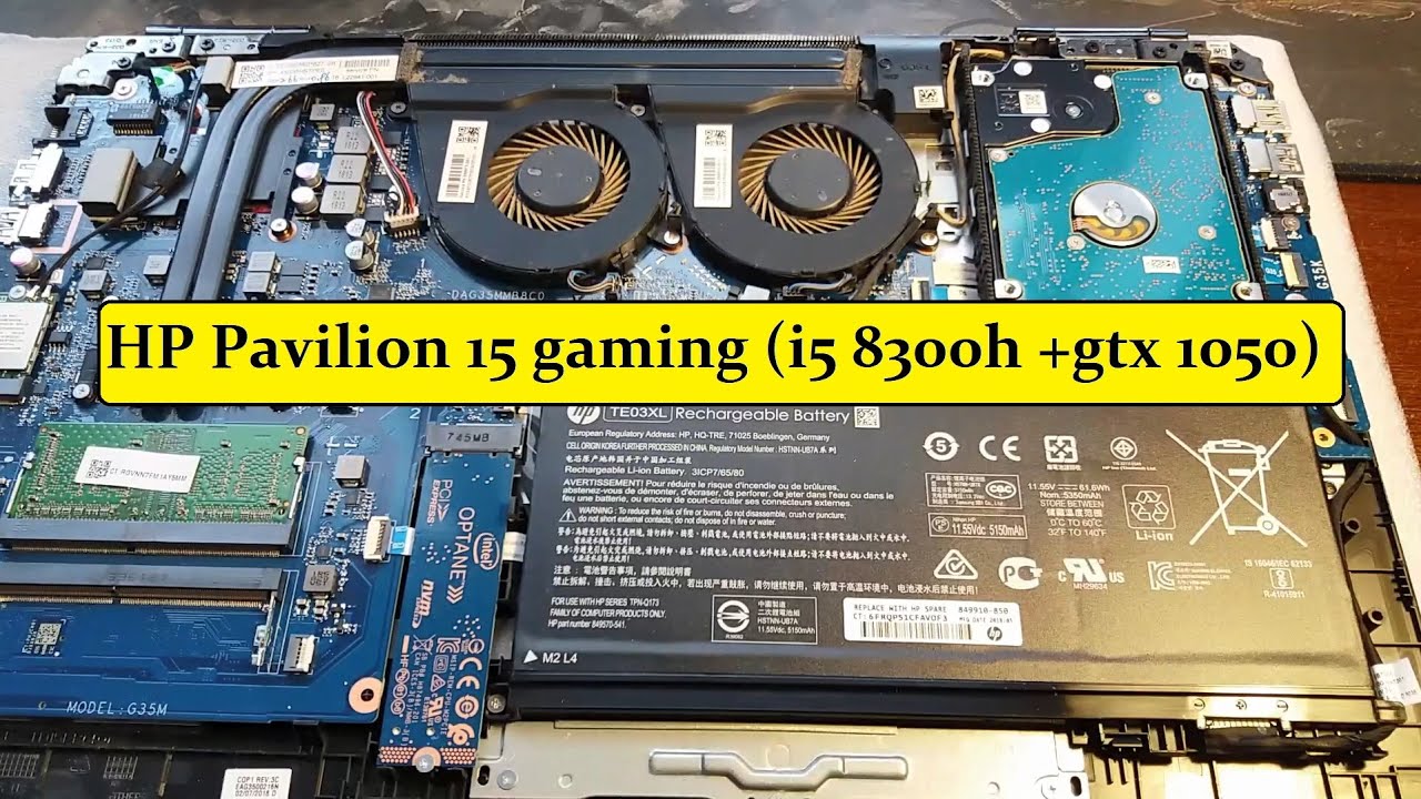 Разбор ноутбука HP Pavilion 15 Gaming (Core i5 8300h + gtx1050)
