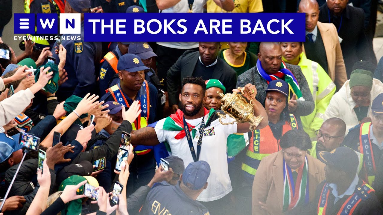 'This one is for the people of SA': Boks get rapturous welcome on return home