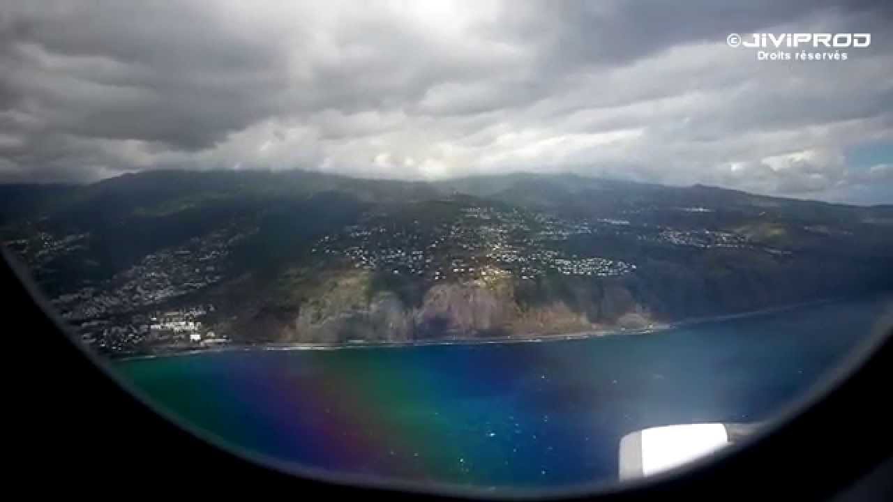 Vol complet Maurice/Réunion - Take off from Mauritius and landing in Reunion : complete flight