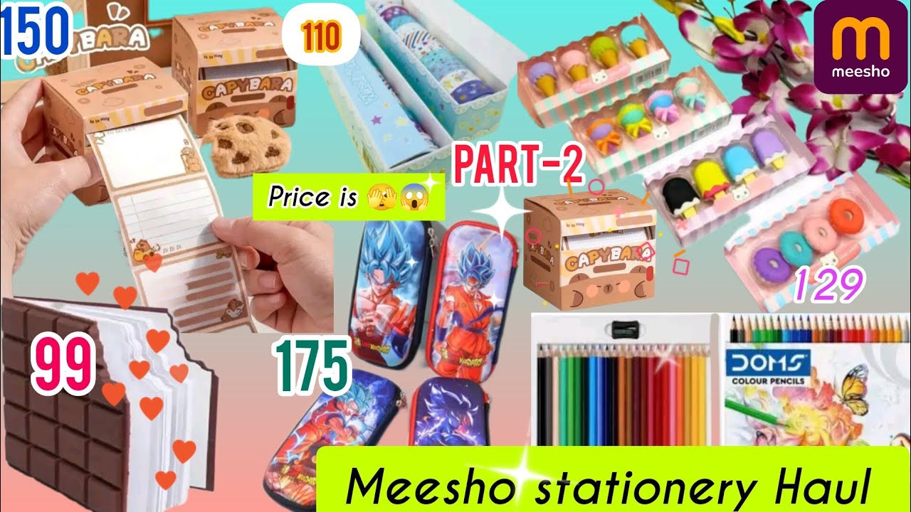 Meesho Stationery Haul 💥 Part-2 ||very and adorable price's #meesho@Meesho itne cute ki believe ❌❌