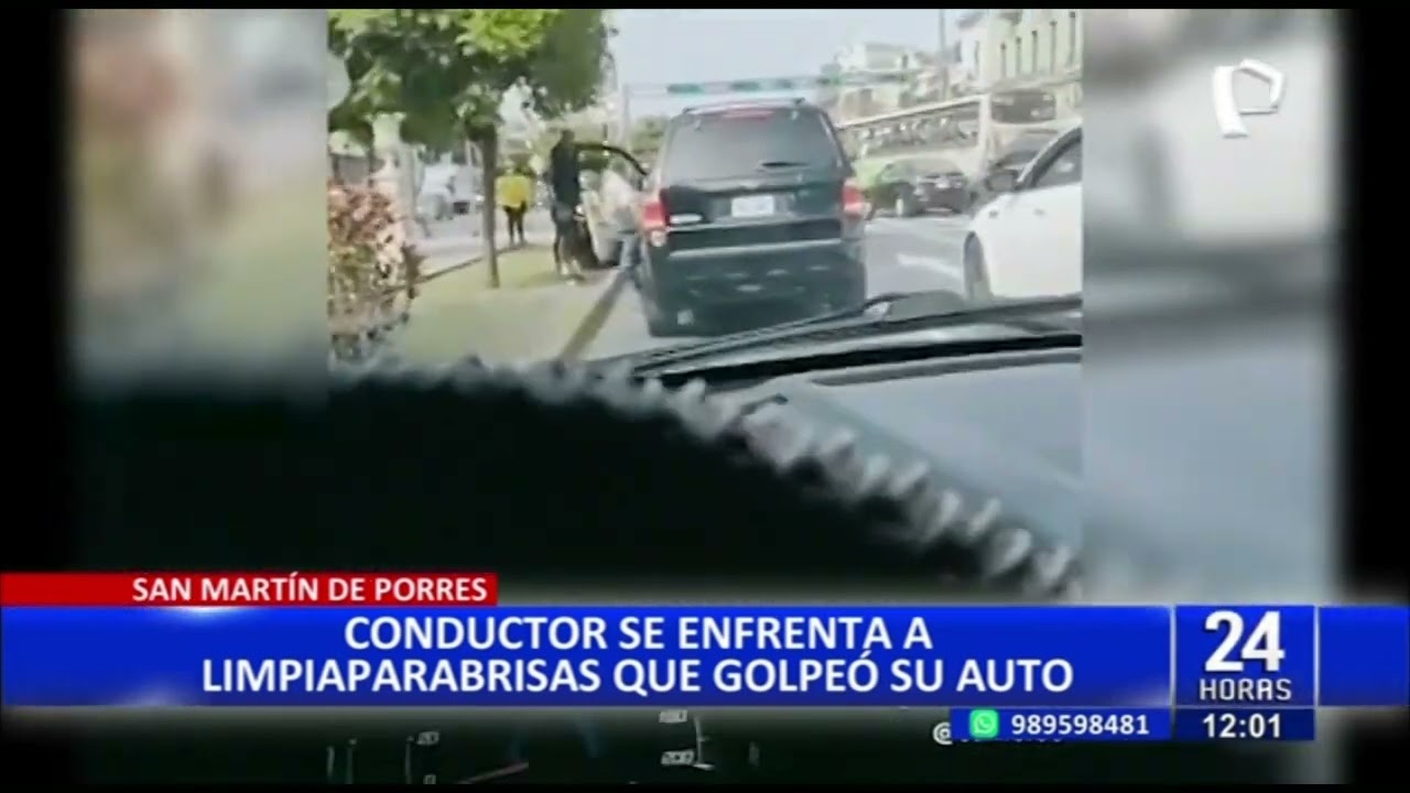 SMP: conductor se enfrenta a limpiaparabrisas que golpeó su auto