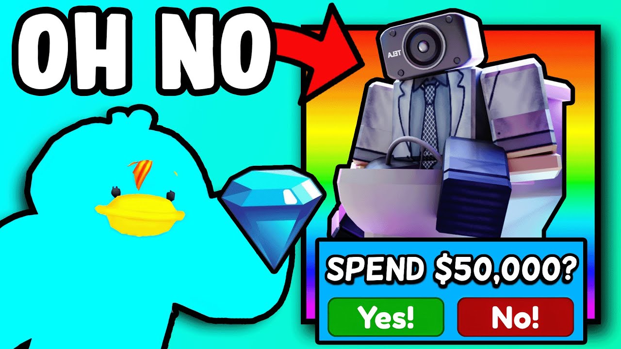 GIVING my GIRLFRIEND 50,000 GEMS and She Bought THIS... (Toilet Tower Defense)