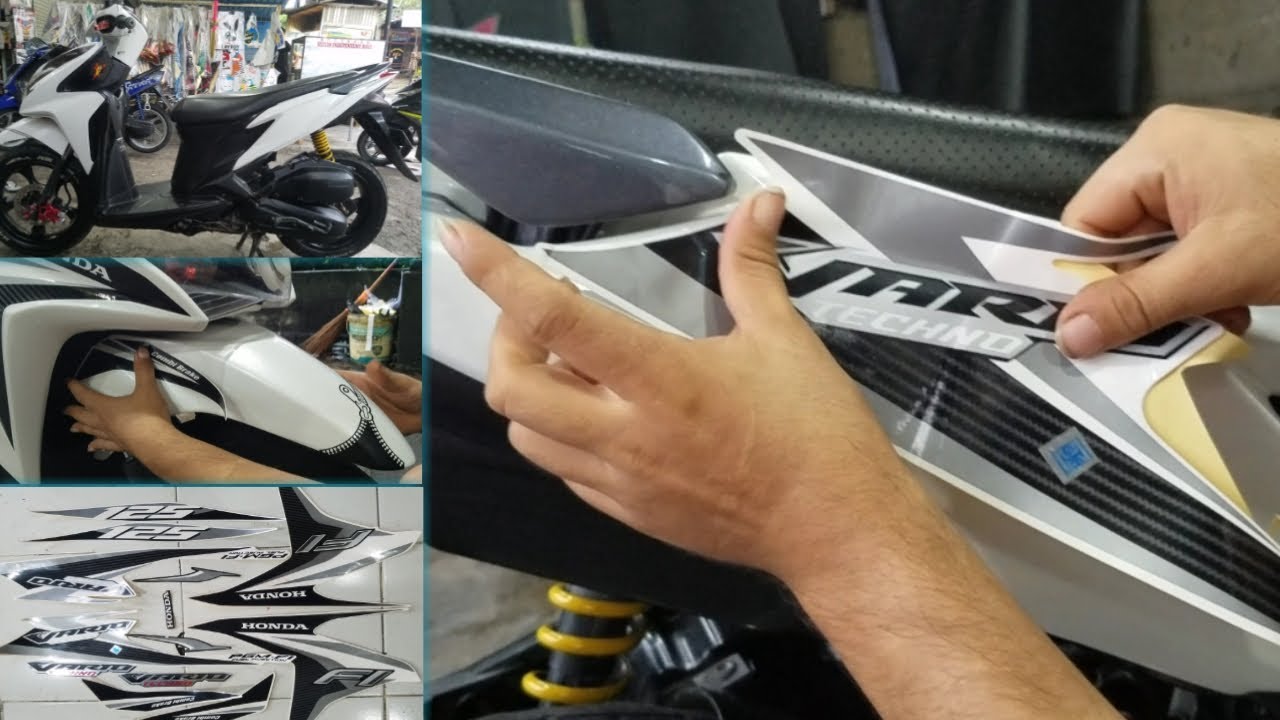 Cara paling mudah memasang striping motor Vario