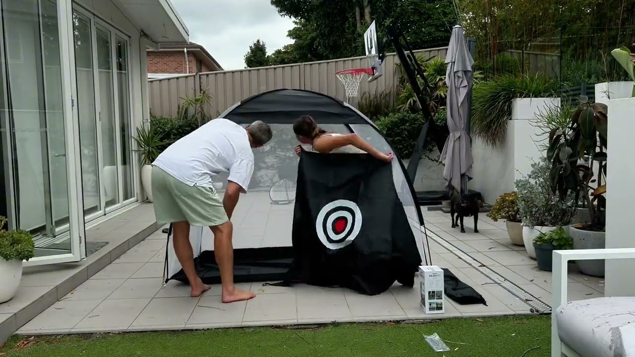 Setting up my golf simulator net for RAPSODO MLM 2
