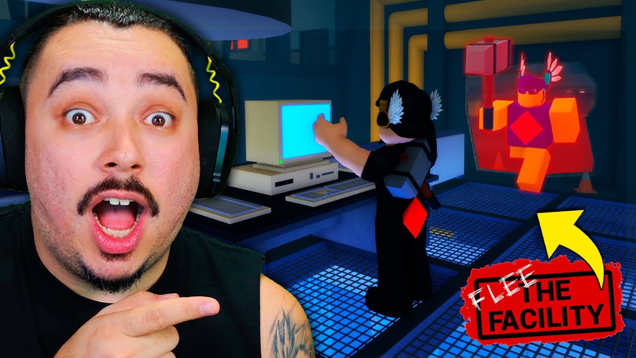 FINALMENTE JOGUEI O FAMOSO MARRETÃO DO ROBLOX!! | FLEE THE FACILITY - ROBLOX