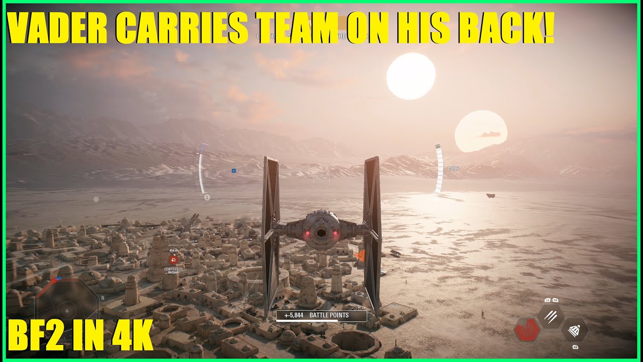Star Wars Battlefront 2 - Darth Vader and Kylo Ren team up to carry team! My first vid in 4k!