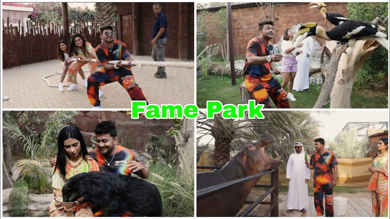 Atrangz at Fame Park (Dubai Vlog) | Nawez Feed Wild Animals