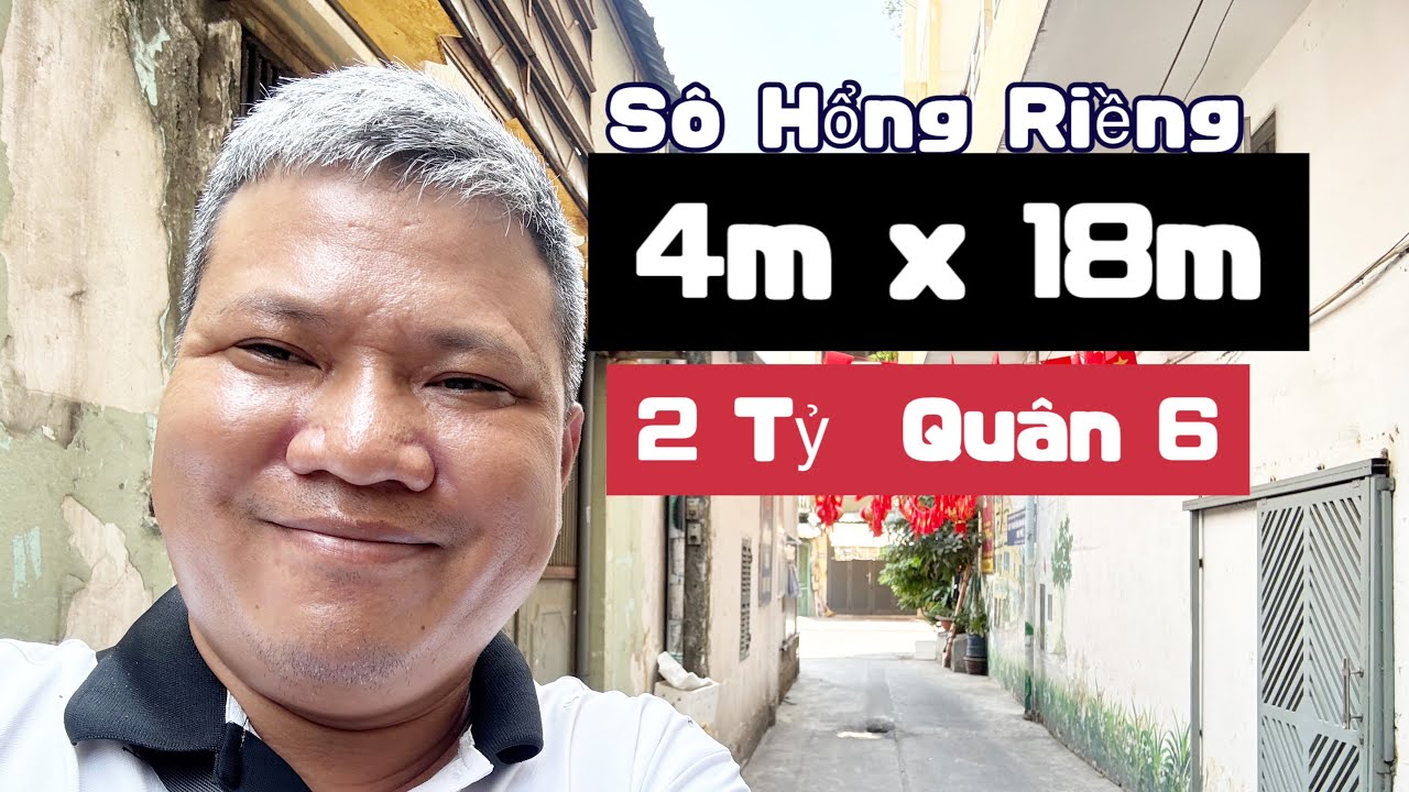 Quân 6 ☑️ ngay đường Binh Tây ☑️ 2 tỷ có sô Hồng riêng ☑️ 4m x 18m 1 lững ☑️không quy hoạch giai toa