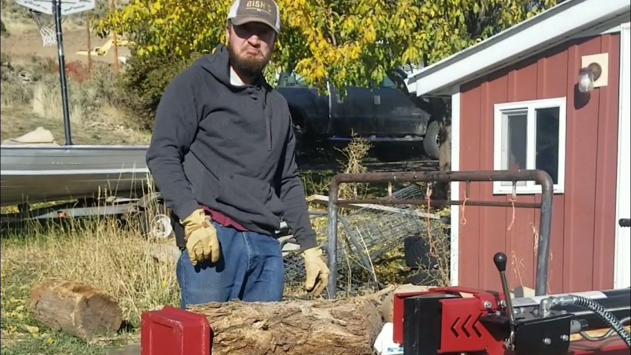 Costco BOSS Industrial 27 ton Log Splitter | First Start/Splitting logs