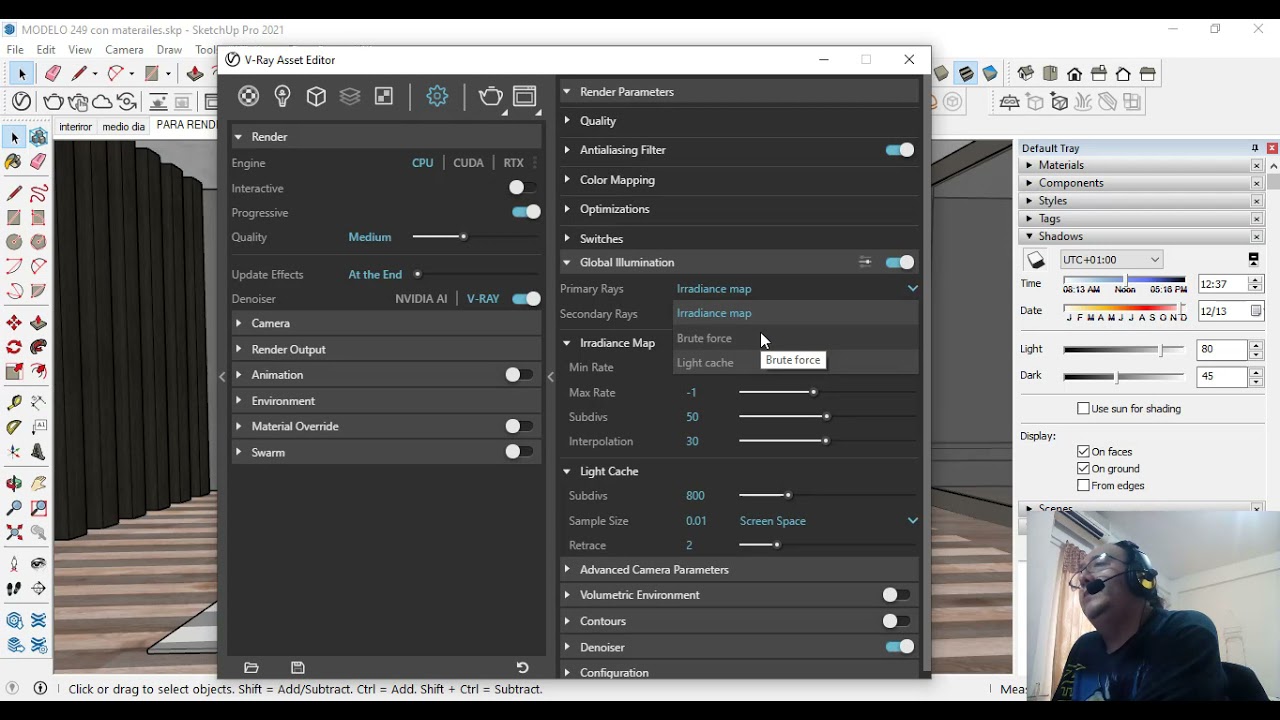 PARAMETROS DE RENDER CON SKETCHUP  Y VRAY