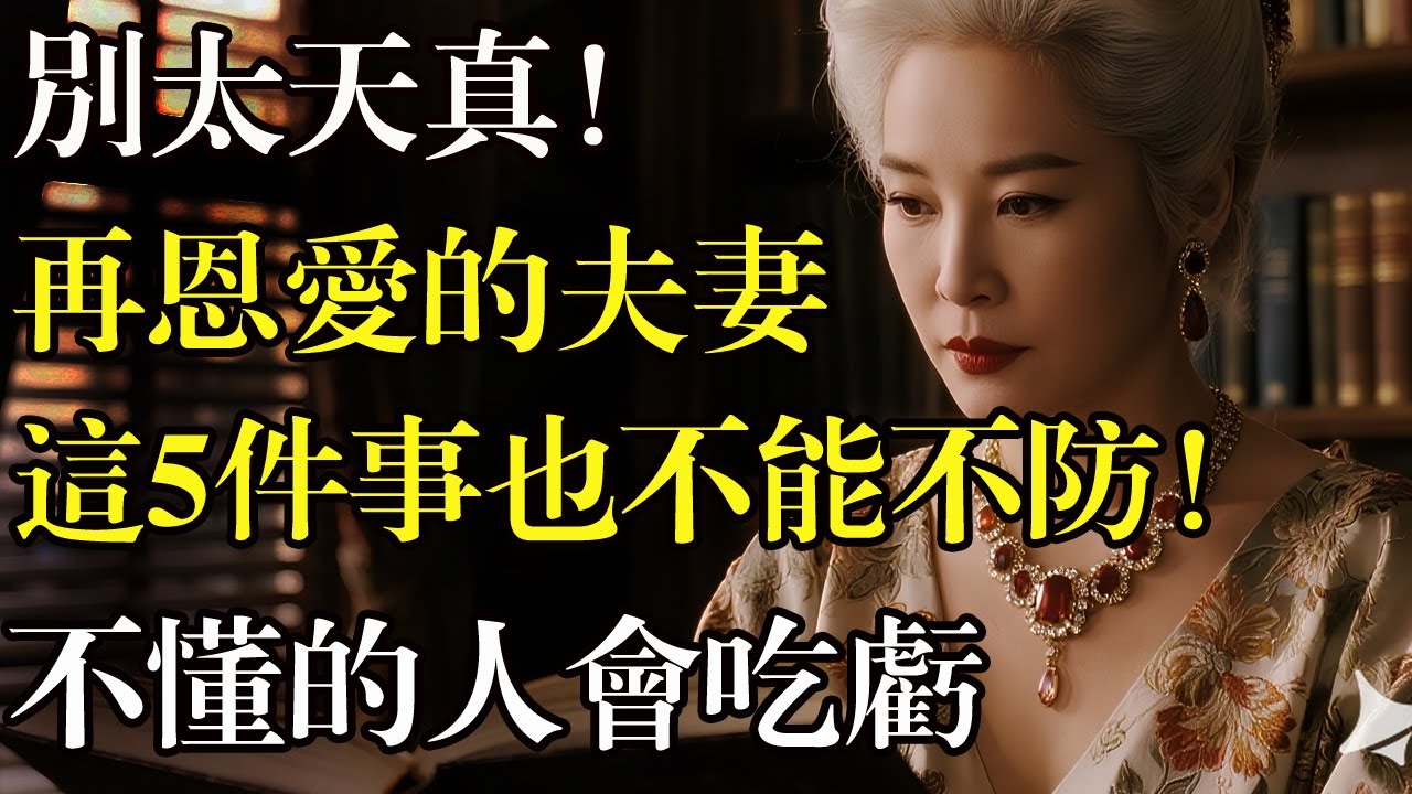 年紀大了才知道，別太天真！再恩愛的夫妻，這5件事也不能不防！因為這是真實的人性，很多老人不知道。#樂齡智慧坊#老年智慧#老年故事