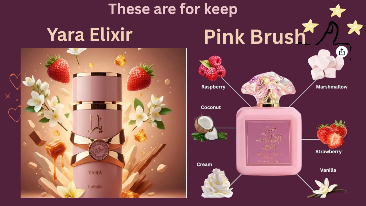 Yara elixir and pink brush fragrance