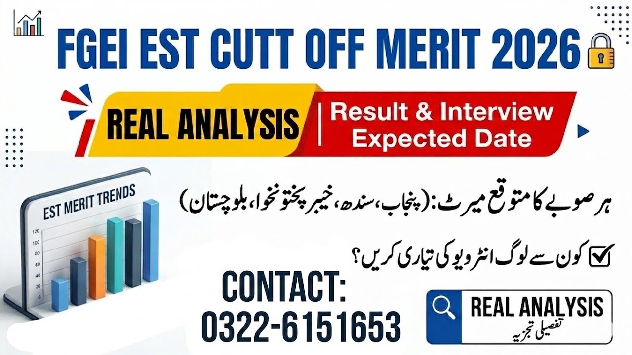 FGEI EST 2026 Expected Merit|Province Wise Cut-Off Merit Analysis| Result Date & Interview Calls?