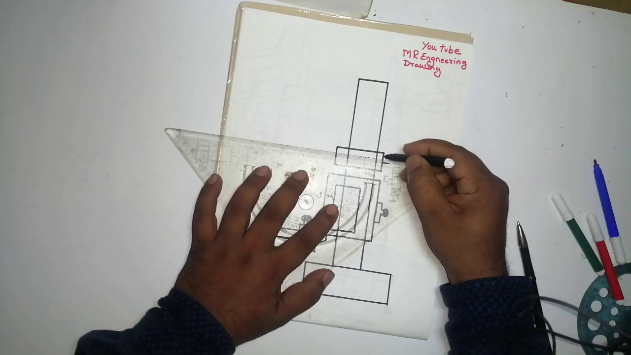 How to draw #Simple #Easy #vernier height Guage #ITI fitters# 2020# covid19 #online class free👍👍