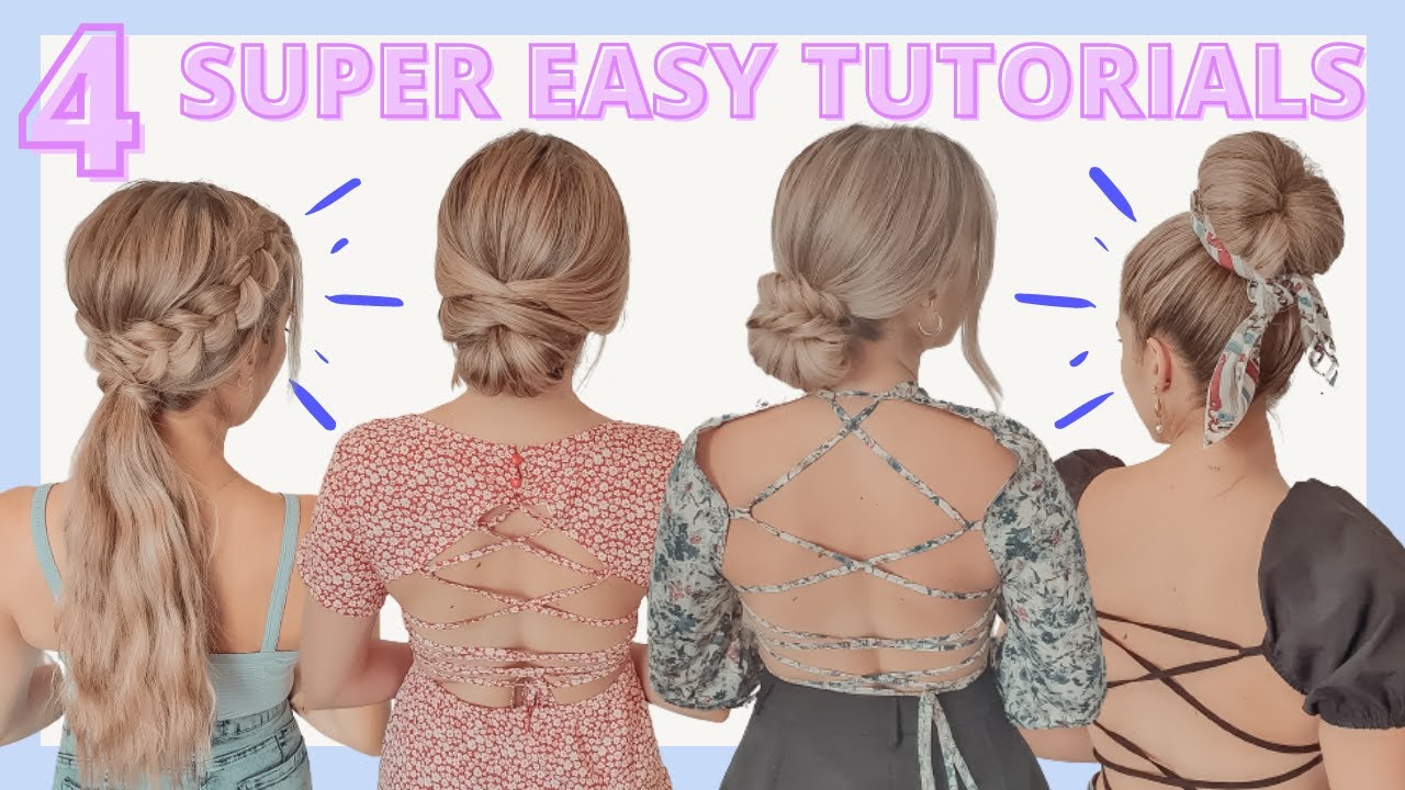 BELLE COIFFURE FACILE à faire JOLIE coiffure avec TRESSE - CHIGNON facile et RAPIDE à faire soi meme