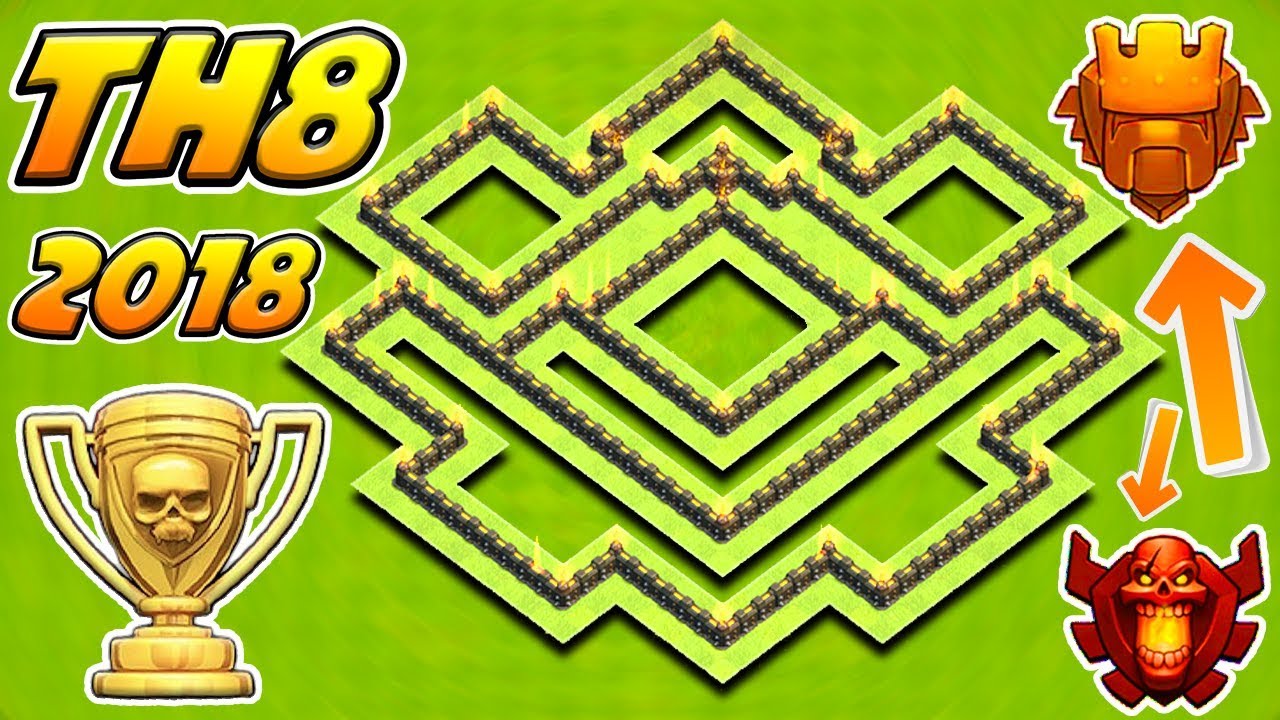 COC Town Hall 8 (TH8) TROPHY Base 2018!! Th8 Trophy Base Design [Defence] - Clash of Clans