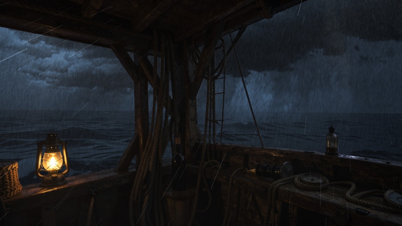 A light rain falls gently with a gloomy sky - Gentle rain rhythms calm the mind