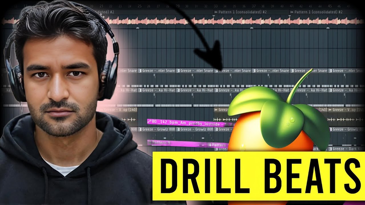 How to make Drill beats in FL Studio using FREE STOCK PLUGINS! Free FLP