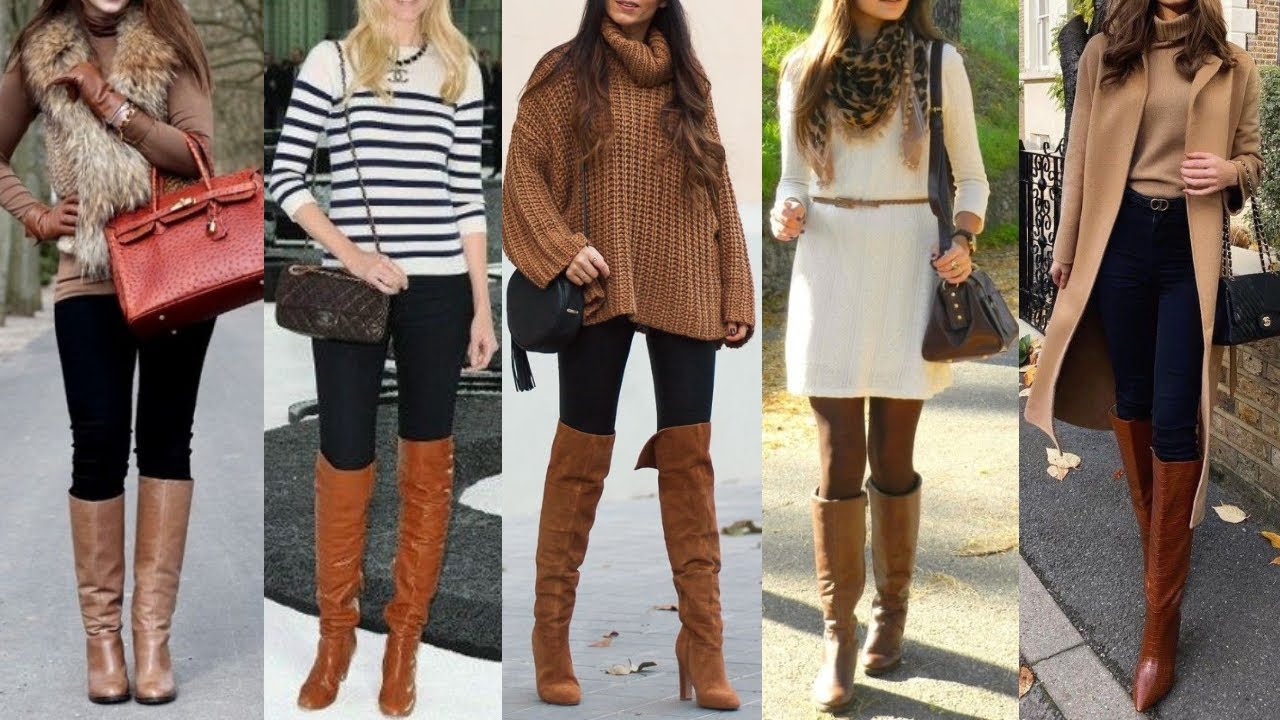 LOOKS OUTFITS Y COMBINACIONES MODERNOS Y ESTILOSOS CON BOTAS DE MODA ALTAS/ CONJUNTOS DE MODA 21- 22