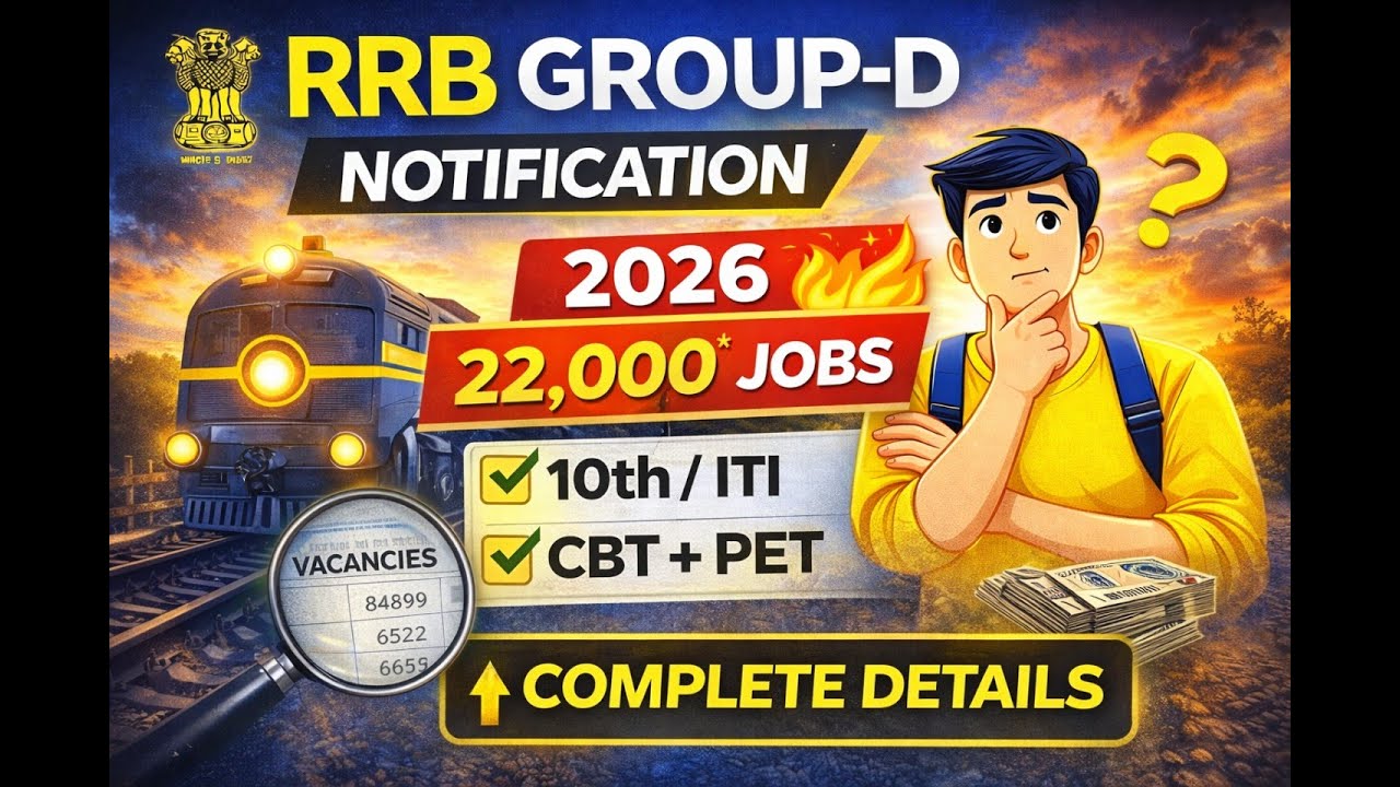 RRB Group D Notification Explained | 22,000 Jobs | Eligibility, Syllabus, PET – Telugu