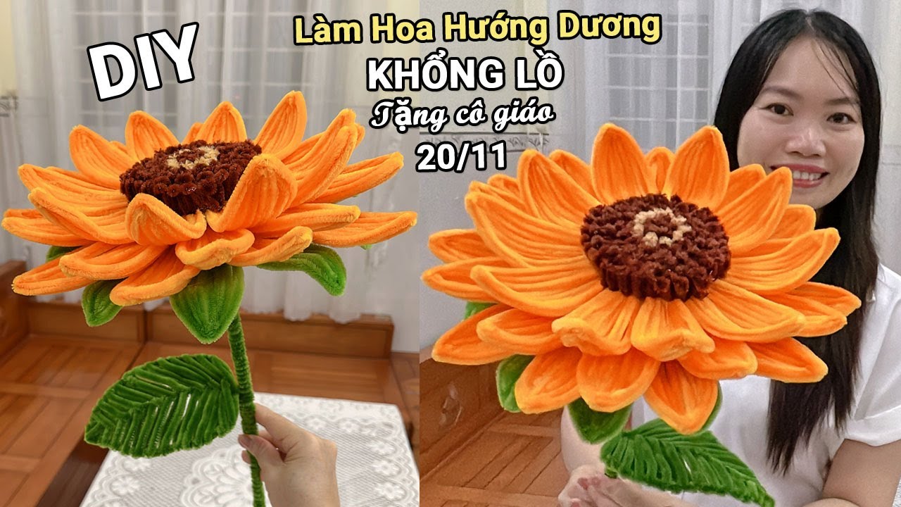 Làm Hoa Hướng Dương🌻🌻KHỔNG LỒ tặng cô giáo ngày 20.11/ DIY Sun Flower/ Liam Channel