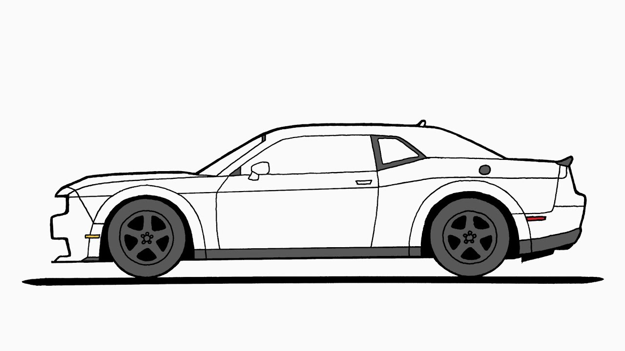 How To Draw A Dodge Challenger