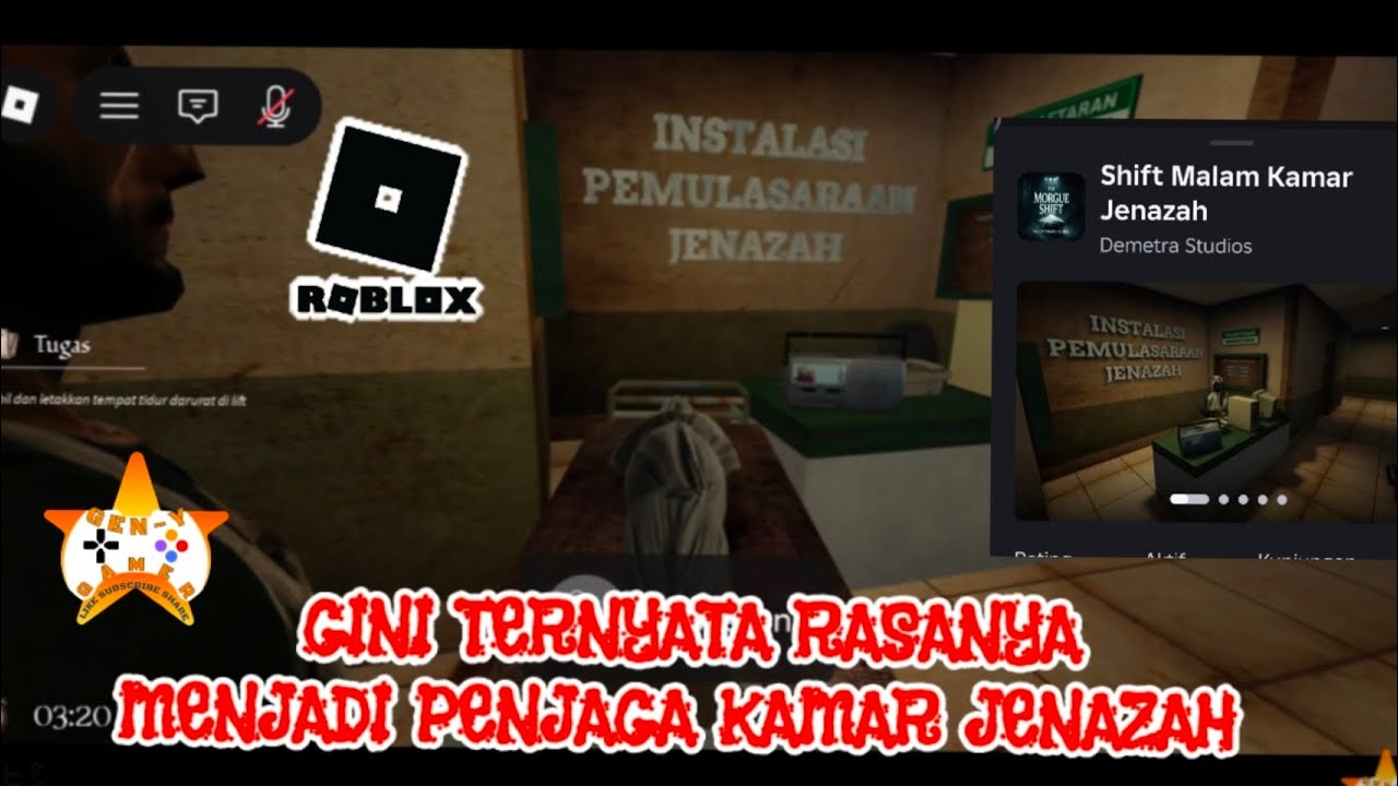 MAIN ROBLOX SHIFT MALAM KAMAR JENAZAH | PERLU MENTAL SEKUAT BAJA KERJA DI SINI