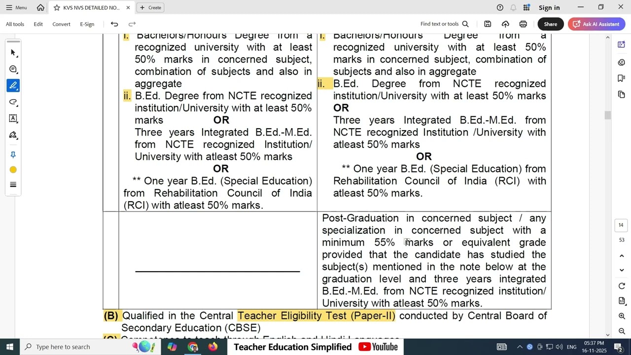Qualification for TGT | Special Educator | Primary Teacher | NVS | KVS | Recruitment |