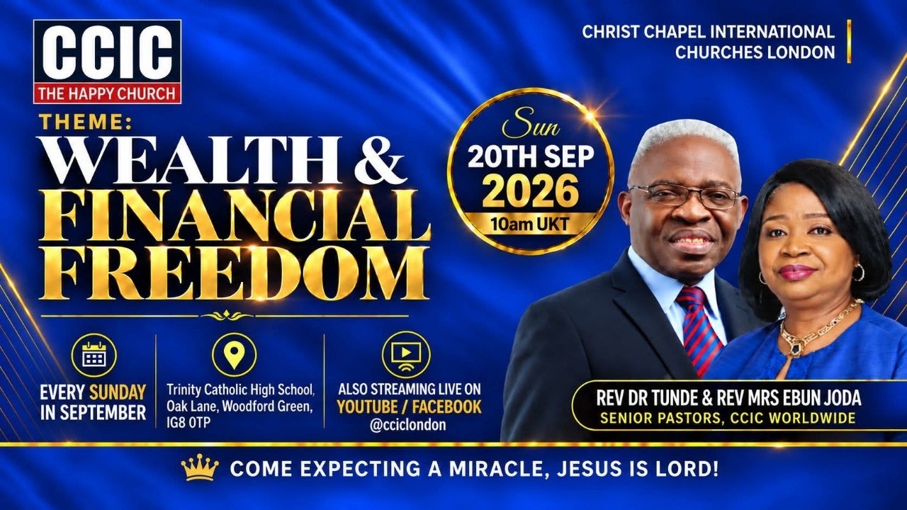 CCIC London Sunday Service - Sun 20th September 2026, 10am UKT