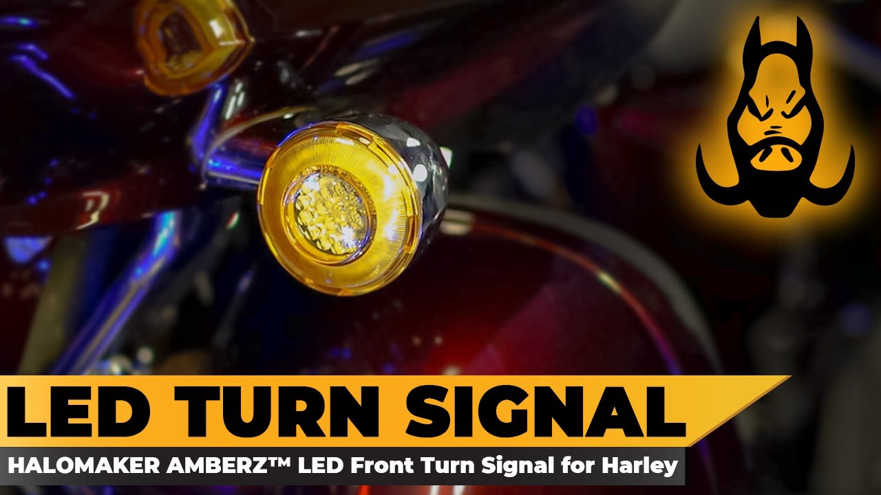 HOGWORKZ® HALOMAKER AMBERZ™ LED Front Turn Signals for Harley-Davidson® | 1157 Base, Bullet Lens