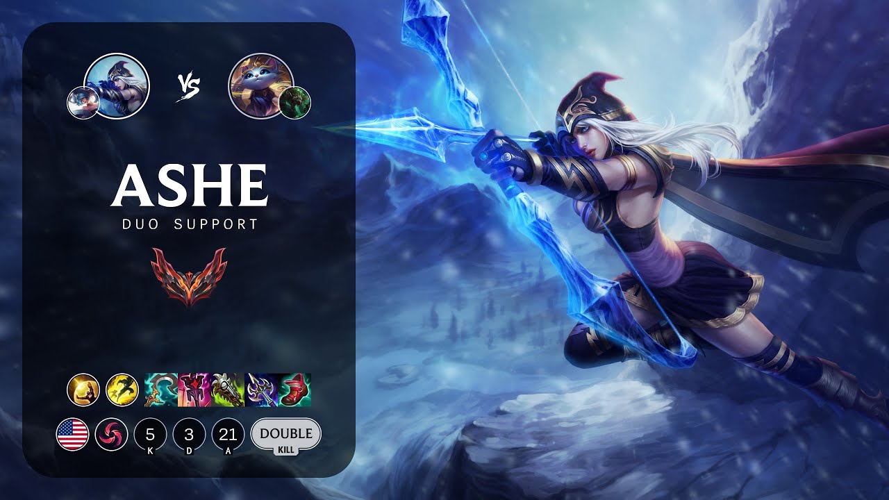 Ashe Support vs Yuumi - NA Grandmaster Patch 13.8