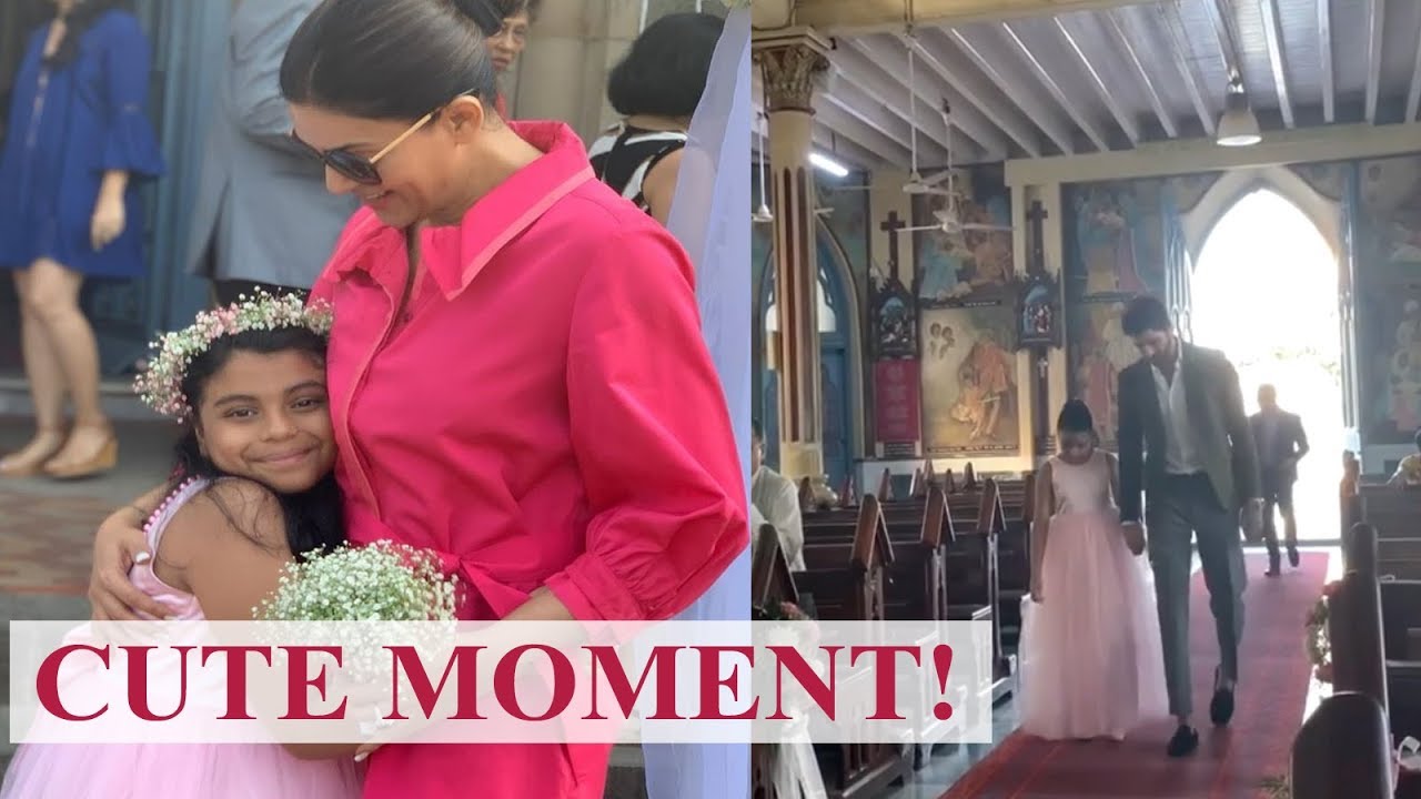 Sushmita Sen's daughter practices her flower girl walk with Rohman