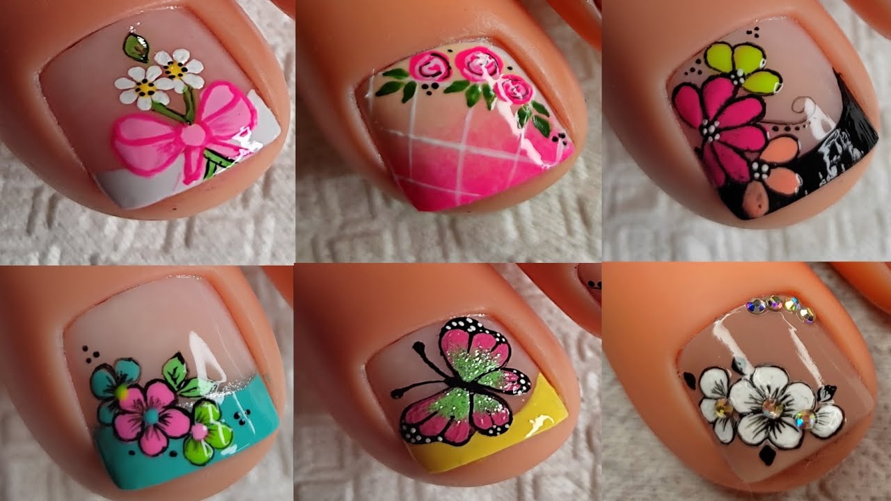 Varios diseños de uñas para ENBELLECER tus pies 🦶🏼🦶🏼/#nailart