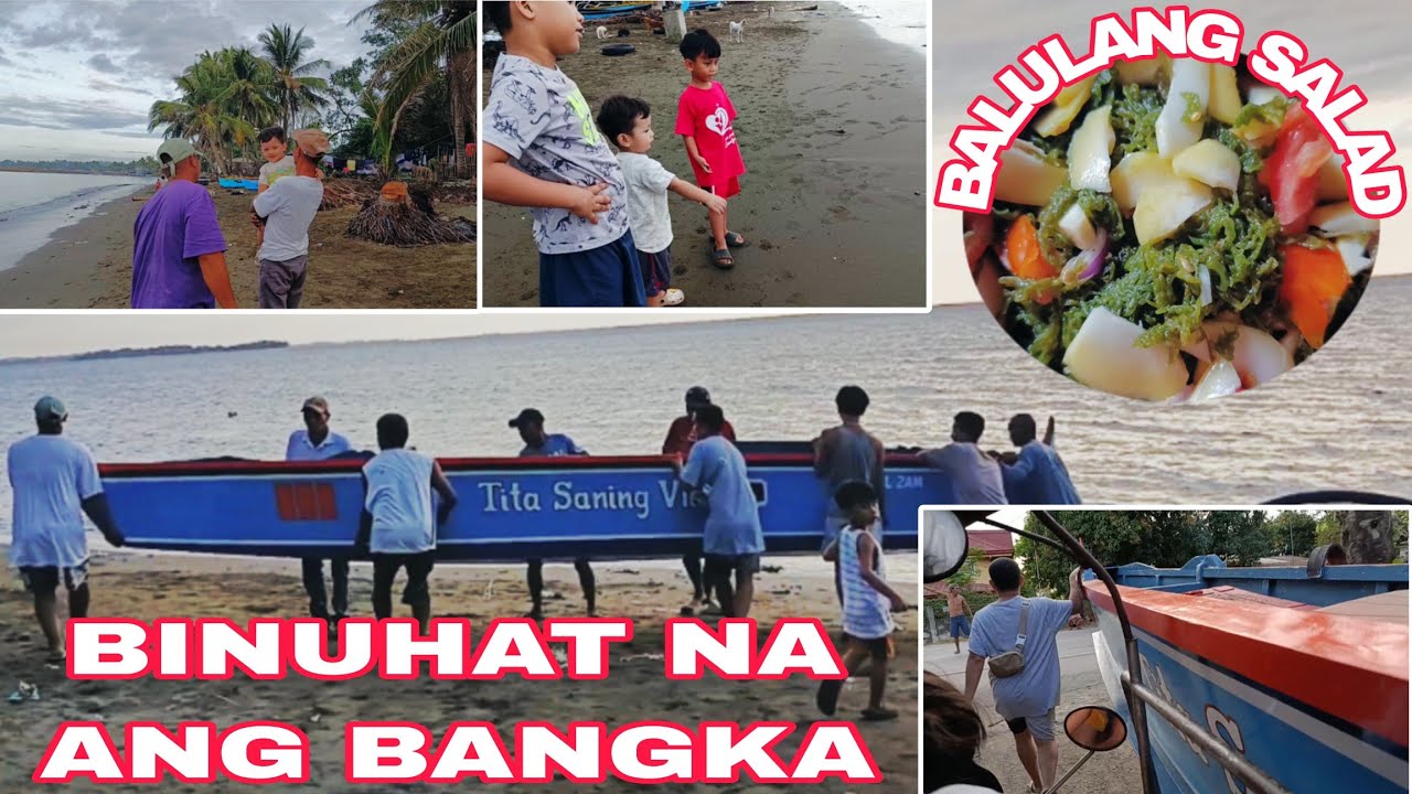 Binuhat na ang bangka sa tabing dagat