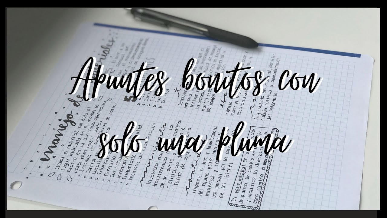 Apuntes bonitos con solo una pluma