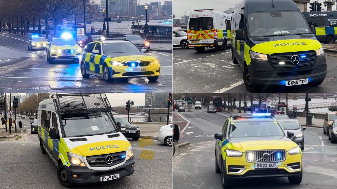 London Emergency Vehicles responding + out of county forces during protests 🪧!