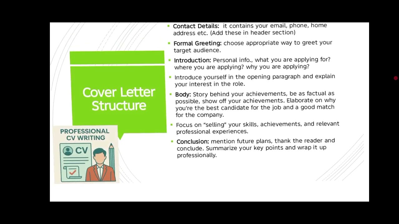 CV, Resume & Cover Letter Writing Part 3