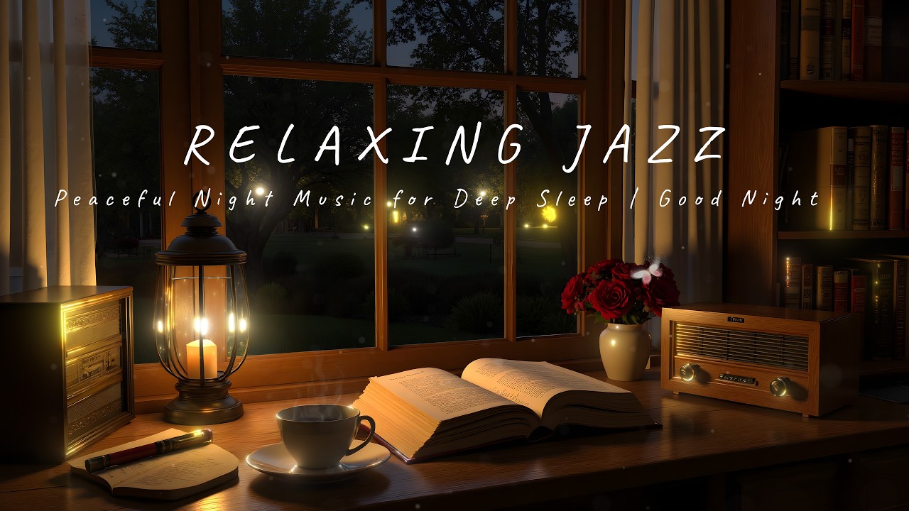 Relaxing Jazz Piano in Cozy Room Ambience | Peaceful Night Music for Deep Sleep | Good Night