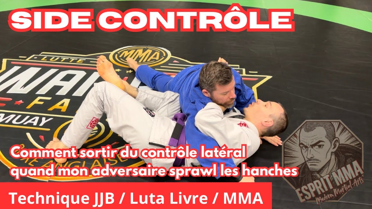 Comment sortir du contrôle latéral si mon adversaire sprawl ses hanches.